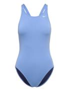 Nike W Fast Back Piece Solid Sport Swimsuits Blue NIKE SWIM