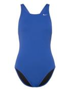 Nike W Fast Back Piece Solid Sport Swimsuits Blue NIKE SWIM