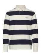 Block Stripe Heavy Rugger Tops Polos Long-sleeved Navy GANT