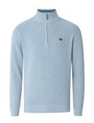 Clay Cotton Half-Zip Sweater Tops Knitwear Half Zip Jumpers Blue Lexin...