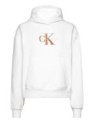 Premium Monologo Hoodie Tops Sweat-shirts & Hoodies Hoodies White Calv...