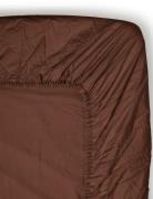 Fitted Sheet Cortado Home Textiles Bedtextiles Sheets Brown Midnatt