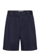 Pleated Twill Chino Shorts Bottoms Shorts Chinos Shorts Blue GANT