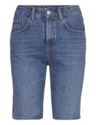 Denim Bermuda Shorts With Frayed Hem Bottoms Shorts Denim Shorts Blue ...