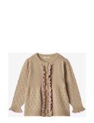 Glassy Ls Cardigan Tops Knitwear Cardigans Beige Fliink