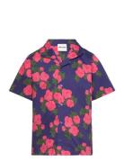 Roses Aop Woven S/S Shirt Tops Shirts Short-sleeved Shirts Navy Mini R...