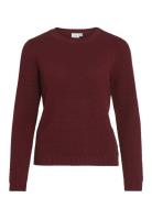 Vidalo O-Neck L/S Knit Top- Noos Tops Knitwear Jumpers Burgundy Vila