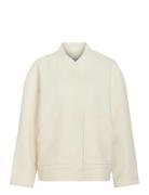 Vicecilie Wool Bomber Jacket Ulljakke Jakke White Vila