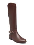 Brooke Burnished Leather Riding Boot Høye Støvletter Brown Lauren Ralp...