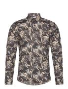 Aop Superflex Shirt L/S Tops Shirts Casual Grey Lindbergh