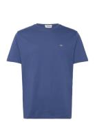 Reg Shield Ss T-Shirt Tops T-shirts Short-sleeved Blue GANT