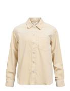 Objliva L/S Lo Corduroy Shirt 135 Tops Shirts Long-sleeved Beige Objec...