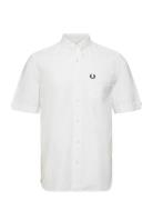 Oxford Shirt Tops Shirts Short-sleeved White Fred Perry