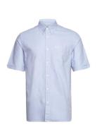 Oxford Shirt Tops Shirts Short-sleeved Blue Fred Perry