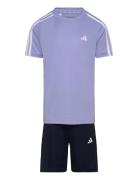 U Tr-Es 3S Tset Sets Sets With Short-sleeved T-shirt Blue Adidas Sport...