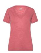 V Neck Tee Tops T-shirts & Tops Short-sleeved Pink Lee Jeans