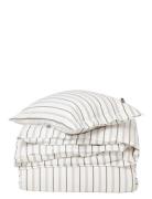 Striped Cotton Poplin Bed Set Home Textiles Bedtextiles Bed Sets White...