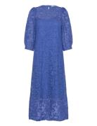 Msdaley Midi Lace Dress Knelang Kjole Blue Minus