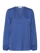 Rindaiw Blouse Tops Blouses Long-sleeved Blue InWear