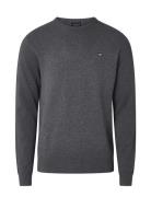 Bradley Cotton Crew Sweater Tops Knitwear Round Necks Grey Lexington C...