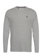 Uspa T-Shirt Ls Brolin Men Tops T-shirts Long-sleeved Grey U.S. Polo A...