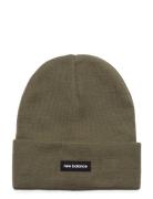 Linear Knit Cuffed Beanie Accessories Headwear Beanies Khaki Green New...