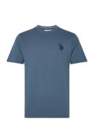 Kaleb Rel Sj Uspa M Tee Tops T-shirts Short-sleeved Blue U.S. Polo Ass...