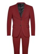 Plain Mens Suit Dress Burgundy Lindbergh