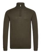 Bs Pelle Regular Fit Knitwear Tops Knitwear Half Zip Jumpers Khaki Gre...