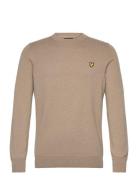 Cotton Merino Crew Neck Jumper Tops Knitwear Round Necks Beige Lyle & ...