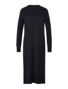 Ivana Cotton/Cashmere Blend Knitted Dress Maxikjole Festkjole Navy Lex...