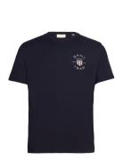 Print Ss Tshirt Tops T-shirts Short-sleeved Navy GANT