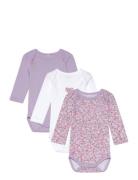 Nbfbody 3P Ls Lilac Petit Flower Noos Bodies Long-sleeved Purple Name ...