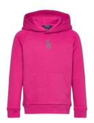 Floral Big Pony Fleece Hoodie Tops Sweat-shirts & Hoodies Hoodies Pink...