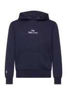 Logo Double-Knit Hoodie Tops Sweat-shirts & Hoodies Hoodies Navy Ralph...