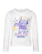 Tshirt Tops T-shirts Long-sleeved T-shirts White Lilo & Stitch