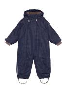 Baby Snowsuit Aop Outerwear Coveralls Snow-ski Coveralls & Sets Navy E...