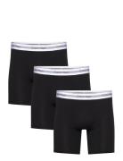 Boxer Brief Long 3Pk Boksershorts Black Calvin Klein