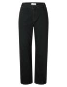 Slfmellie Mw Wide Jeans Bottoms Jeans Wide Black Selected Femme