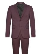 Plain Mens Suit Dress Burgundy Lindbergh