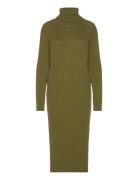 Yasmavi Knit Midi Rollneck Dress Noos Knelang Kjole Green YAS