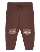 Trousers Waffle Patch At Knee Bottoms Sweatpants Brown Lindex