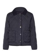 Quilted Cord Detailed Jacket Vattert Jakke Navy GANT