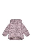 Flowers Print Quilted Anorak Fôret Jakke Pink Mango