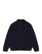 Zipped Cardigan Tops Knitwear Cardigans Navy Mango