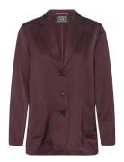 Sb Satin Blazer Blazers Single Breasted Blazers Burgundy Scotch & Soda