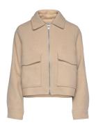 Msfreja Short Wool Jacket Ulljakke Jakke Beige Minus