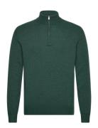 Lambswool Hzip Tops Knitwear Half Zip Jumpers Green Hackett London