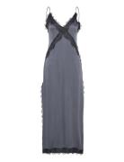 Afternoon Blue Gray Midi Dress Maxikjole Festkjole Navy ALOHAS