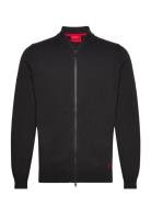 San Jaque-C Tops Knitwear Full Zip Jumpers Black HUGO